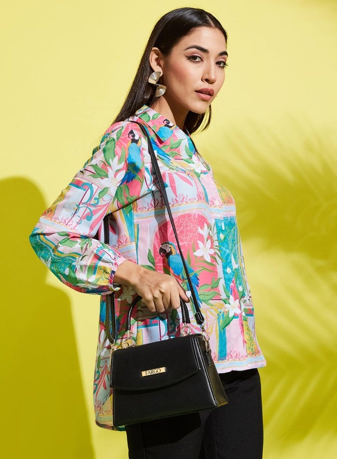 فارجو حقيبة يد صغيرة أنيقة من الجلد النباتي من فارجو، مناسبة للسيدات والفتيات | اللون الأسود - Image 3